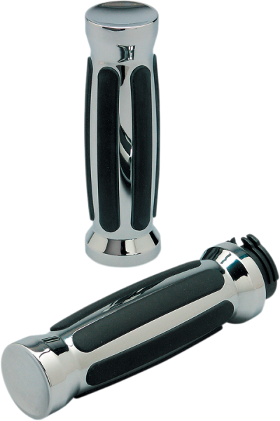 Custom Straight Rubber Grips Black, 1, nordicamoto.ro
