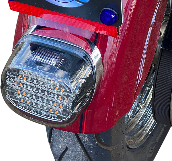 Low Profile Led Taillight With Integrated Auxiliary Turn Signals Red, 1, nordicamoto.ro