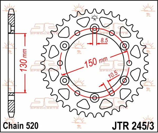 JT SPROCKETS Rear Sprocket Natural -0