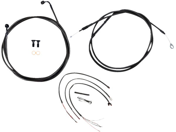 Complete Midnight Braided Handlebar Cable/brake Line Kit Black, 1, nordicamoto.ro