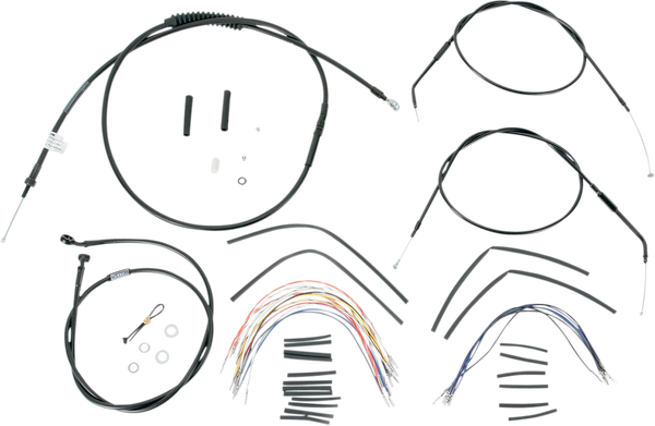 Complete Black Vinyl Handlebar Cable/line Kit For Ape Hanger Handlebars Black, 1, nordicamoto.ro