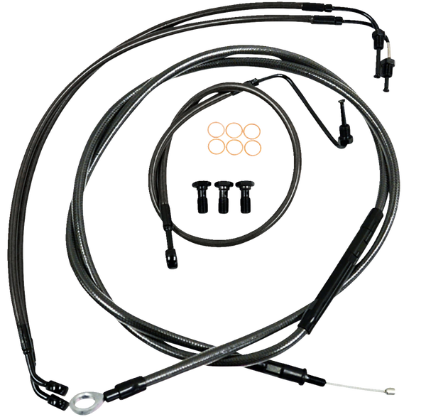 Standard Midnight Braided Handlebar Cable/brake Line Kit Black, 1, nordicamoto.ro