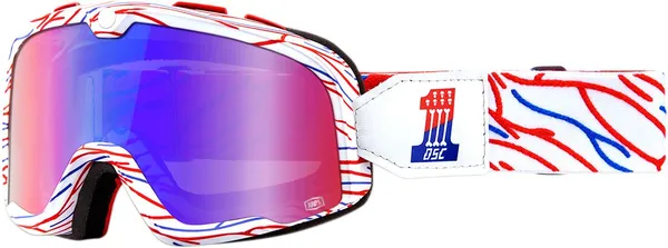 Ochelari 100% Barstow Classic Mirror Red/White/Blue-0