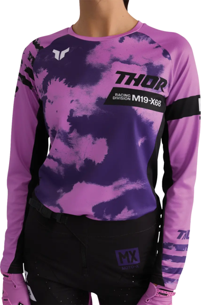 Womens Launchmode Bleach Jersey Purple, Black -5