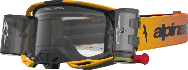 Ochelari Alpinestars Vision 8 Amber Roll-Off Galben/Rosu/Negru/Lentila Clara, 1, nordicamoto.ro