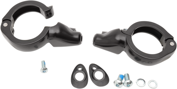 Turn Signal Fork Clamps Black, Gloss, 1, nordicamoto.ro