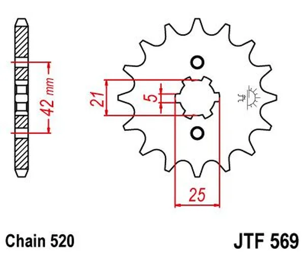 JT SPROCKETS Front Sprocket Natural -0