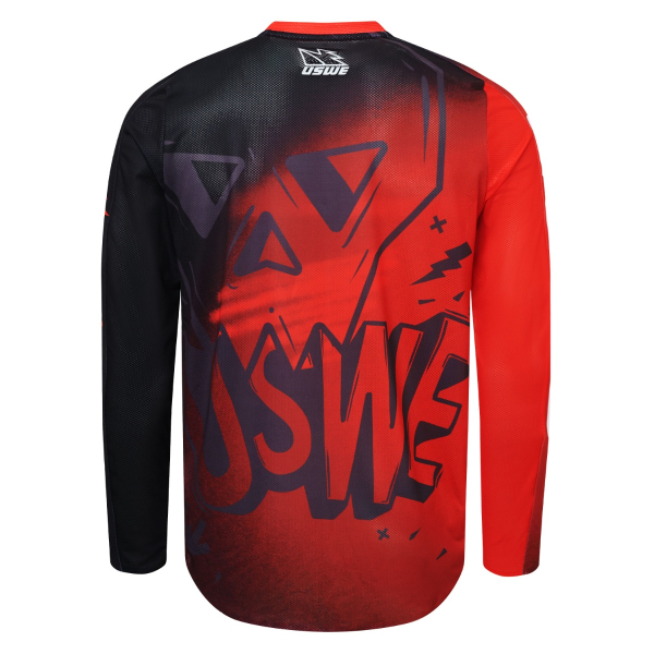 Tricou USWE Kalk Cartoon Off-Road Flame Red-0
