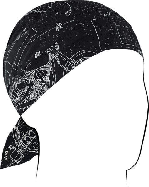 Flydanna® Cotton Headwrap Black, 1, nordicamoto.ro