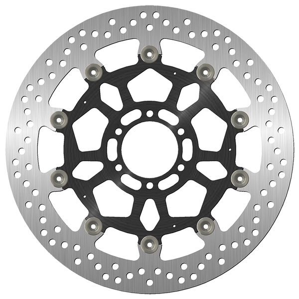 Brake Rotor Round Black, Silver, 1, nordicamoto.ro