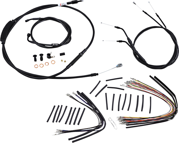 Complete Black Vinyl Handlebar Cable/line Kit For Ape Hanger Handlebars Black, 1, nordicamoto.ro