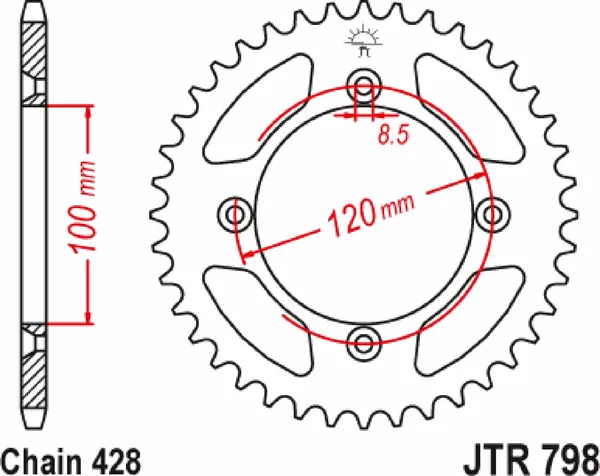 JT SPROCKETS Rear Sprocket Black -0