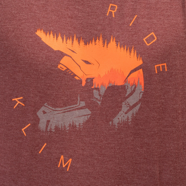 Tricou Klim Ride Tri-blend Maroon Frost - Red Orange-3