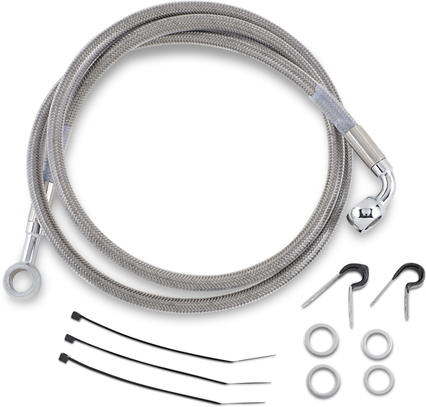 Stainless Steel Brake Line Kit Silver, Clear-coated, 1, nordicamoto.ro