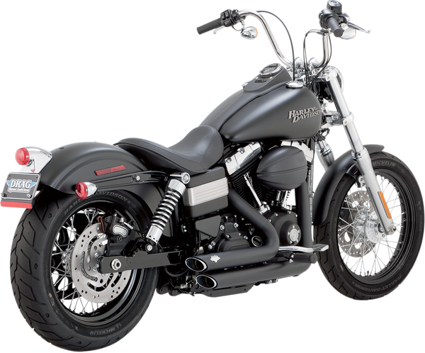 Shortshots Staggered Exhaust System Black, 2, nordicamoto.ro