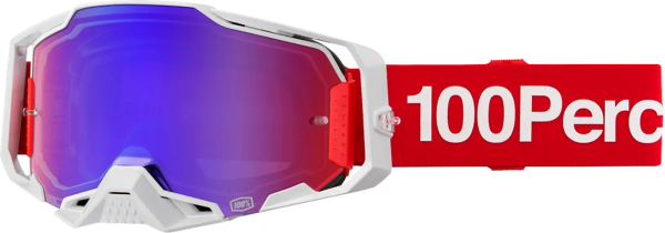 Ochelari 100% Armega White/Red - Blue Mirror