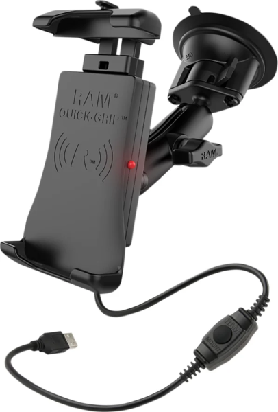 Quick-grip Ram Mounts Suport Ghidon cu incarcare Wireless Waterproof - Ramb166un14w, 1, nordicamoto.ro