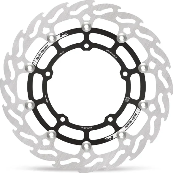 Flame Series Floating Rotor Black, Silver, Stainless Steel, 1, nordicamoto.ro