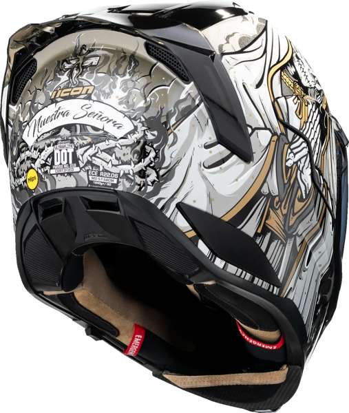 Cască Ultraflite Nuestra Señora Mips, negru-auriu-alb, 4, nordicamoto.ro