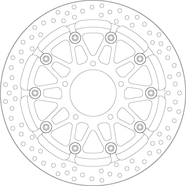 Halo Series T-floater Brake Rotor Black, Silver, Stainless Steel -1