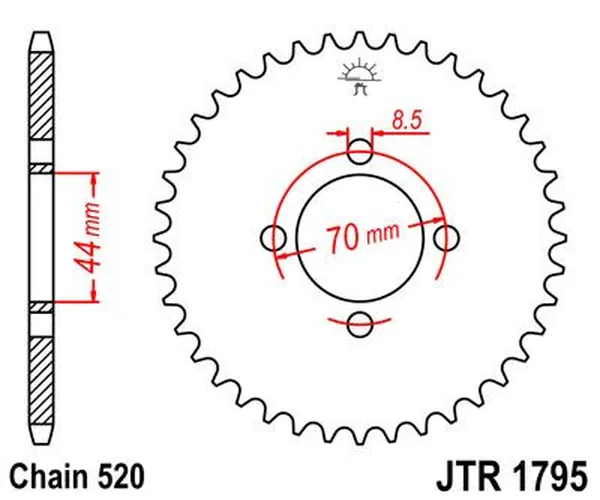 JT SPROCKETS Rear Sprocket Black -0