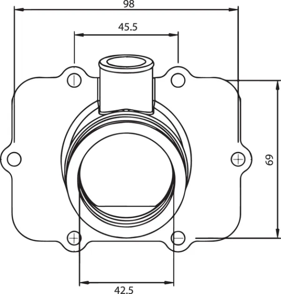 Carburetor Mounting Flange Black-0