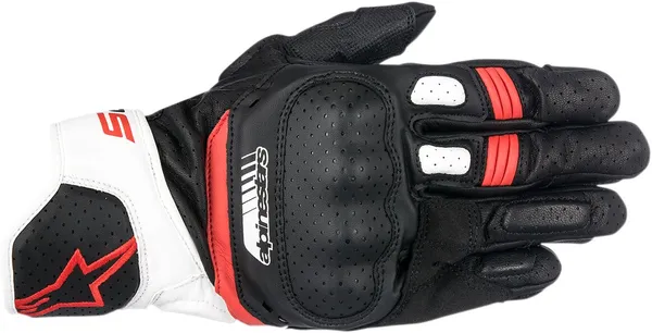 Manusi Piele Alpinestars Sp-5 Negru/Alb/Rosu-2