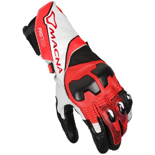 Manusi de piele sport MACNA PROTEGO S Rosu/Alb, 8, nordicamoto.ro