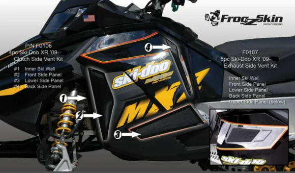 SPI Frogskinz 2009-14 Ski Doo XR Exhaust Side Vent Kit (5pc), 1, nordicamoto.ro