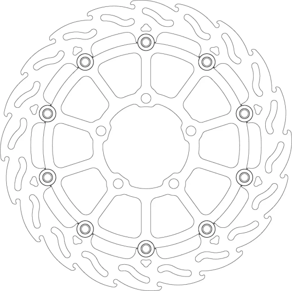 Flame Floating Alu Brake Disc Black, Silver -1