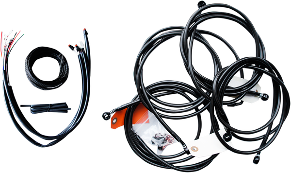 Complete Midnight Braided Handlebar Cable/brake Line Kit Black, 1, nordicamoto.ro
