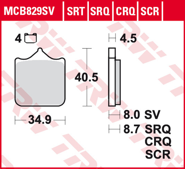 Srt Series Sindered Front Brake Pads, 1, nordicamoto.ro
