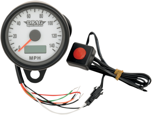 Programmable Mini Electronic Speedometer With Odometer/tripmeter White, 1, nordicamoto.ro