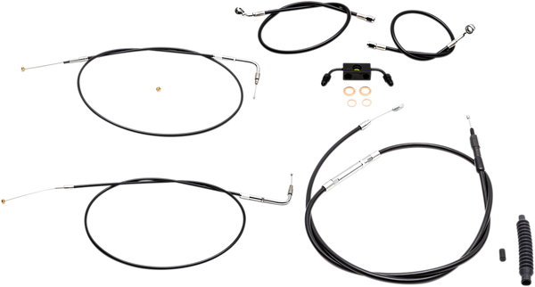 Standard Black Vinyl Braided Handlebar Cable/brake Line Kit Black, 1, nordicamoto.ro