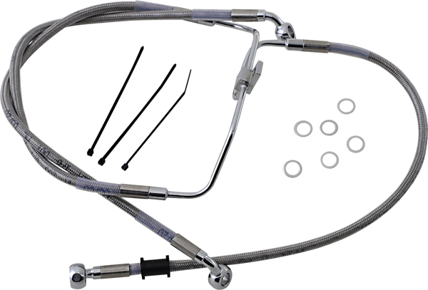 Stainless Steel Brake Line Kit Silver, Clear-coated, 1, nordicamoto.ro