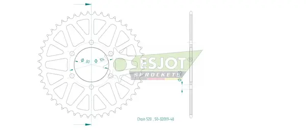 Pinion standard spate 520 negru, 2, nordicamoto.ro
