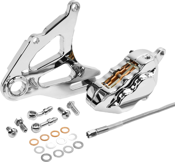Rear Piston Caliper & Mounting Bracket Chrome, 1, nordicamoto.ro