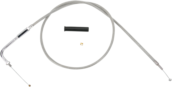 Stainless Braided Throttle Cable Silver, 1, nordicamoto.ro