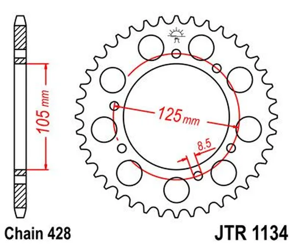 JT SPROCKETS Rear Sprocket Black -0