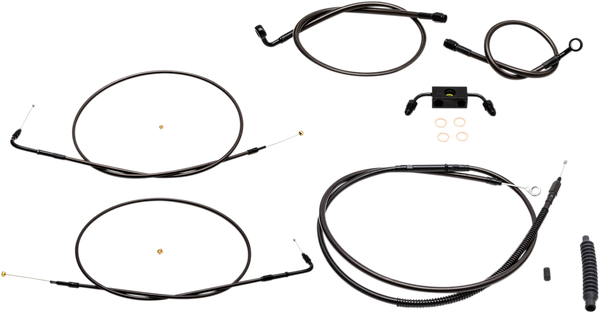 Standard Midnight Braided Handlebar Cable/brake Line Kit Black, 1, nordicamoto.ro