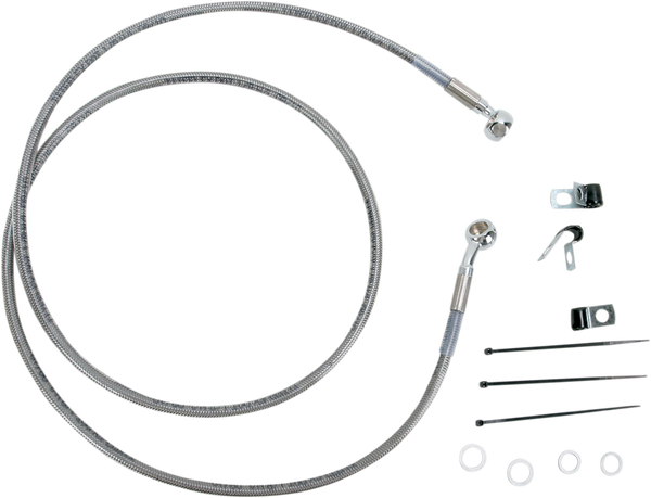 Extended Length Stainless Steel Brake Line Kit Silver, Clear-coated Oversize [+203 mm (8'')], 1, nordicamoto.ro