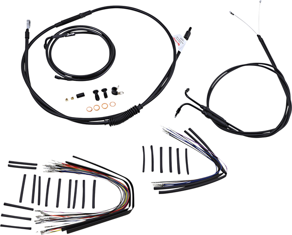 Complete Black Vinyl Handlebar Cable/line Kit For Ape Hanger Handlebars Black, 1, nordicamoto.ro