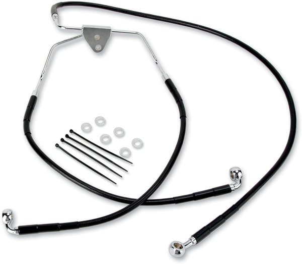 Extended Length Black Vinyl Brake Line Kit Black Oversize [+254 mm (10'')], 1, nordicamoto.ro