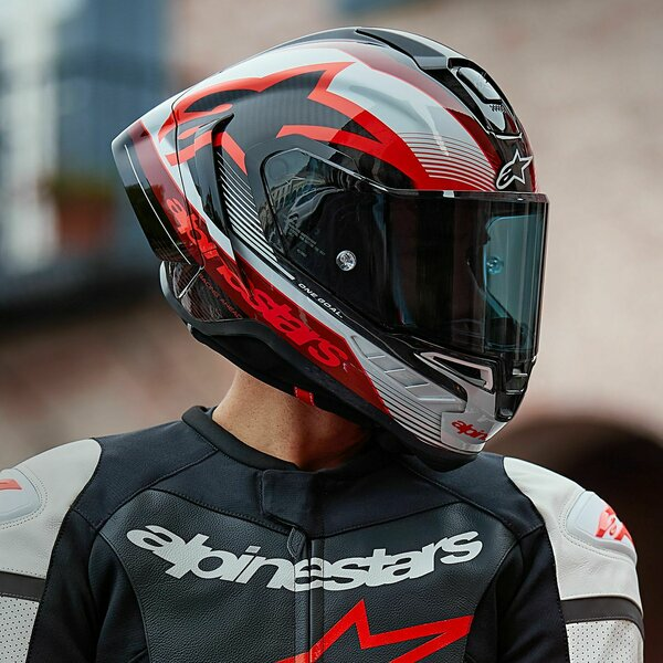 Casca integrala sport ALPINESTARS SUPERTECH R10 CARBON TEAM Negru/Rosu/Alb-1