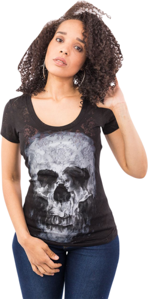 Tee Wm Skullcoupl Bk Sm Black S, 1, nordicamoto.ro
