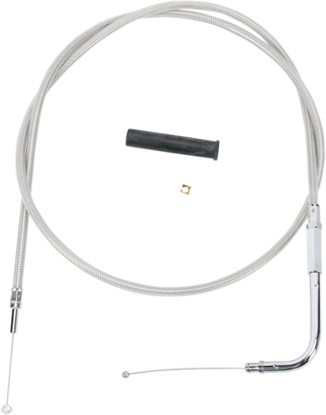 Stainless Braided Throttle Cable Silver, 1, nordicamoto.ro