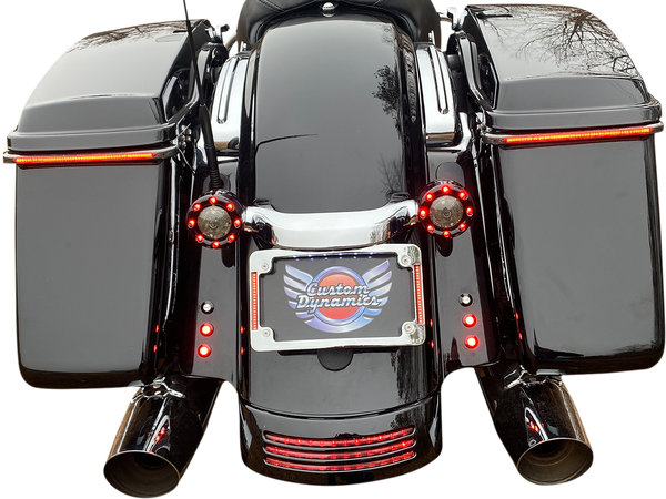 Plug & Play Run/brake/turn Led Radius License Plate Frame Amber, Red, White, 1, nordicamoto.ro