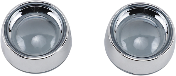 Deep-dish Bezels With Lens For Bullet Turn Signals Chrome, 3, nordicamoto.ro