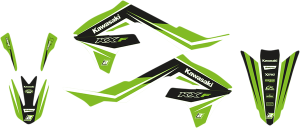 Graphics Kit With Seat Cover Black, Green, 3, nordicamoto.ro