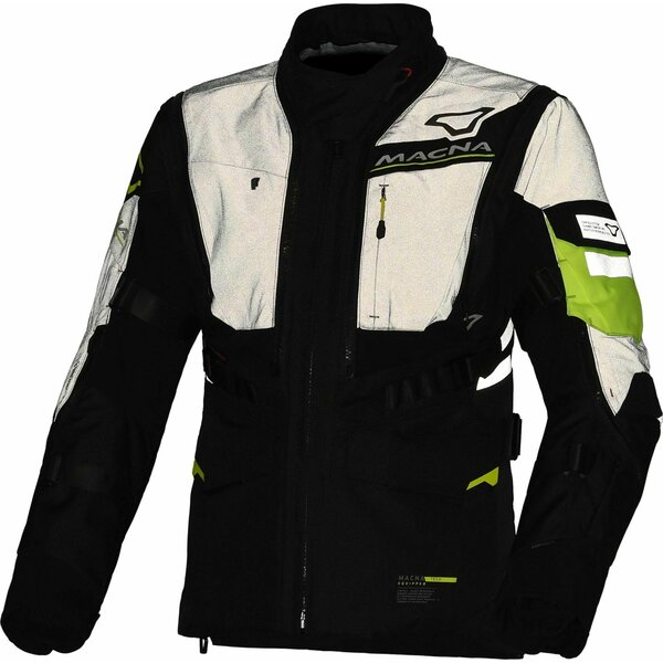 Geaca dama textil impermeabila touring/adventure MACNA FLEXODUS Night Eye™ XS Negru Night Eye/Galben fluo, 7, nordicamoto.ro